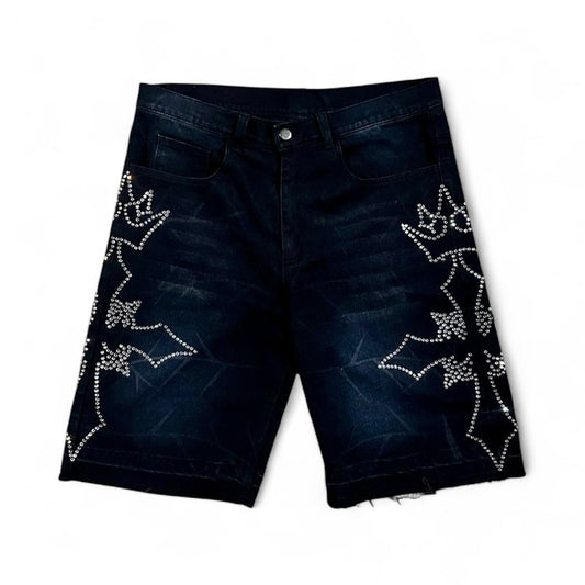 Reign Rhinestone-Denim Jorts